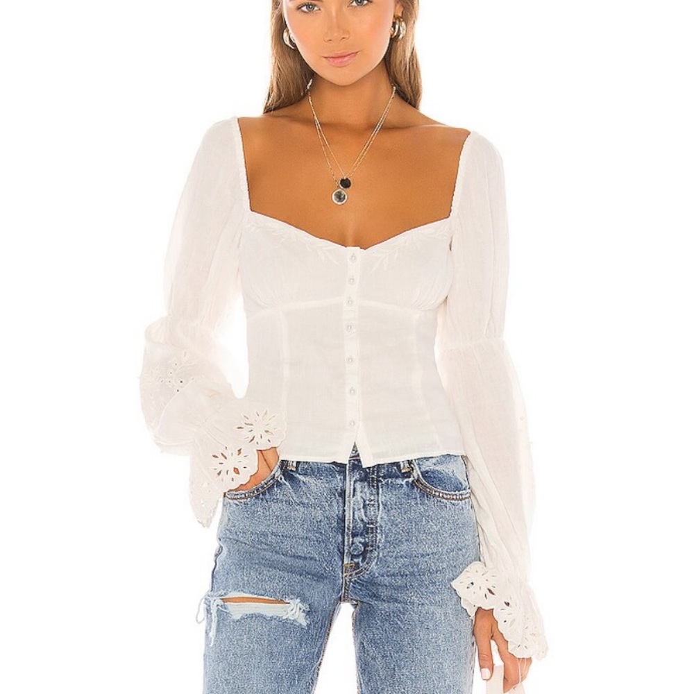 Camila Coelho Mika Top in Ivory